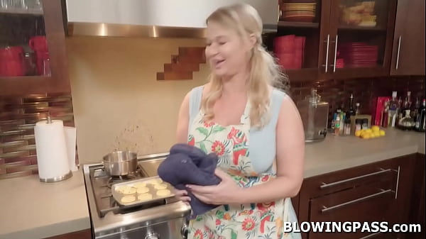 Stepmom secretly giving stepson blowjob