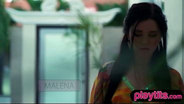 Gorgeous petite Russian MILF strips to show her perky round boobs