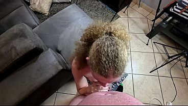 Curly hair blond MILF whore fucked in missionary and doggy style position